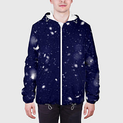 Куртка с капюшоном мужская Снежная новогодняя ночь, цвет: 3D-белый — фото 2