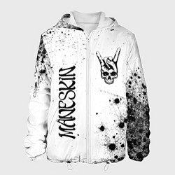 Куртка с капюшоном мужская Maneskin и рок символ на светлом фоне, цвет: 3D-белый