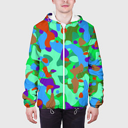 Куртка с капюшоном мужская Абстракция цвета, цвет: 3D-белый — фото 2