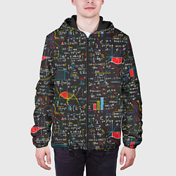 Куртка с капюшоном мужская Шпаргалка по математике с формулами, цвет: 3D-черный — фото 2