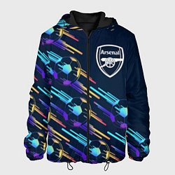 Куртка с капюшоном мужская Arsenal градиентные мячи, цвет: 3D-черный