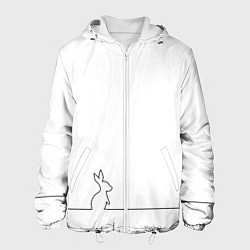 Куртка с капюшоном мужская Кролик минимализм, цвет: 3D-белый