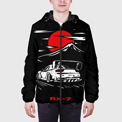 Куртка с капюшоном мужская Мазда RX - 7 JDM Style, цвет: 3D-черный — фото 2