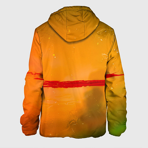 Мужская куртка Оранжевый туман и красная краска / 3D-Черный – фото 2