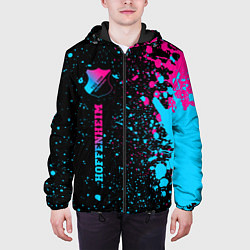 Куртка с капюшоном мужская Hoffenheim - neon gradient: по-вертикали, цвет: 3D-черный — фото 2