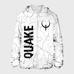 Мужская куртка Quake glitch на светлом фоне: надпись, символ