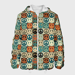 Куртка с капюшоном мужская Peace symbol pattern, цвет: 3D-белый