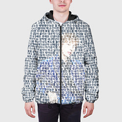 Куртка с капюшоном мужская BTS JUNGKOOK: портрет из слов песни, цвет: 3D-черный — фото 2
