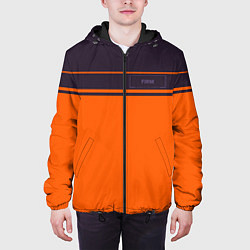 Куртка с капюшоном мужская FIRM темно-оранжевый, цвет: 3D-черный — фото 2