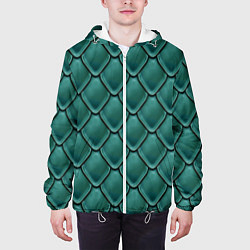Куртка с капюшоном мужская Чешуя дракона или змеи, цвет: 3D-белый — фото 2