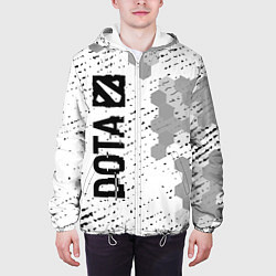 Куртка с капюшоном мужская Dota glitch на светлом фоне: по-вертикали, цвет: 3D-белый — фото 2
