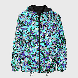 Куртка с капюшоном мужская Абстрактные разноцветные пятна, цвет: 3D-черный