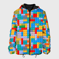 Куртка с капюшоном мужская Детский конструктор - текстура, цвет: 3D-черный