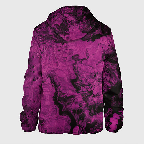 Мужская куртка Тёмно-розовые краски во тьме / 3D-Черный – фото 2