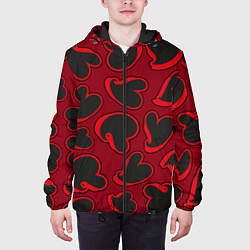 Куртка с капюшоном мужская Black hearts, цвет: 3D-черный — фото 2