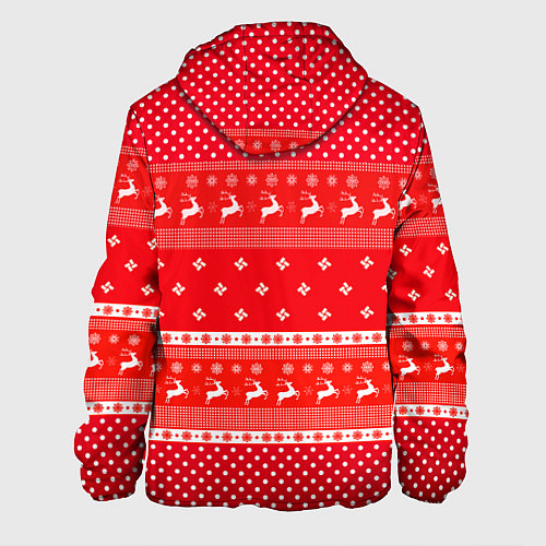 Мужская куртка Праздничный красный свитер / 3D-Черный – фото 2