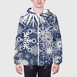 Куртка с капюшоном мужская Волшебный снегопад, цвет: 3D-белый — фото 2