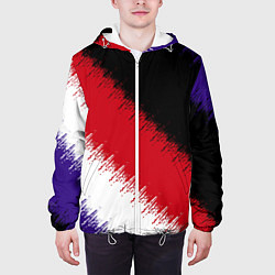 Куртка с капюшоном мужская Розлив краски, цвет: 3D-белый — фото 2