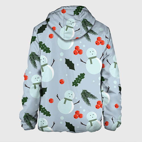 Мужская куртка Снеговики и ягодки / 3D-Черный – фото 2