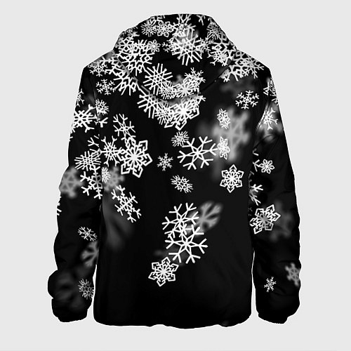 Мужская куртка Белые снежинки / 3D-Черный – фото 2