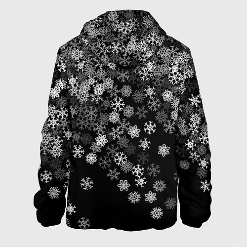 Мужская куртка Пушистые снежинки / 3D-Черный – фото 2