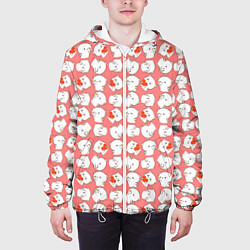 Куртка с капюшоном мужская Паттерн с котами, цвет: 3D-белый — фото 2
