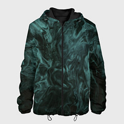 Куртка с капюшоном мужская Тёмно-синий водянистый туман, цвет: 3D-черный