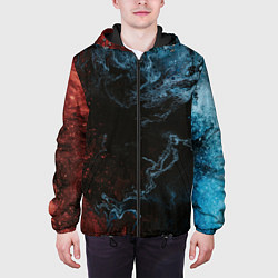 Куртка с капюшоном мужская Красно синее небо, цвет: 3D-черный — фото 2