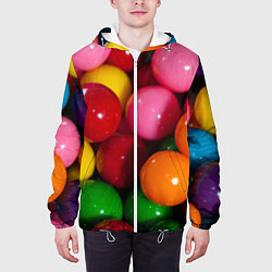 Куртка с капюшоном мужская Конфеты ассорти, цвет: 3D-белый — фото 2
