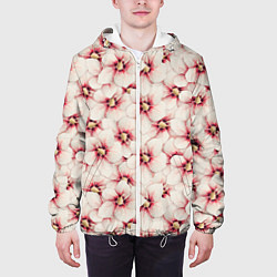Куртка с капюшоном мужская Нежность цветов, цвет: 3D-белый — фото 2