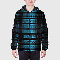 Куртка с капюшоном мужская Голубая абстракция, цвет: 3D-черный — фото 2