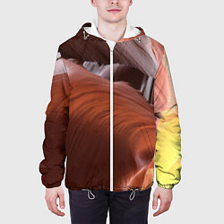 Куртка с капюшоном мужская Изогнутые натуральные стены цвета, цвет: 3D-белый — фото 2