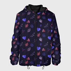 Мужская куртка Паттерн с сердечками и цветами