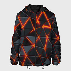 Куртка с капюшоном мужская Треугольники и неон, цвет: 3D-черный