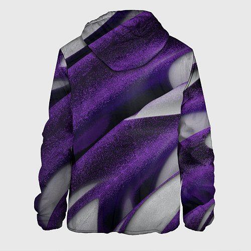 Мужская куртка Фиолетовые волны / 3D-Черный – фото 2