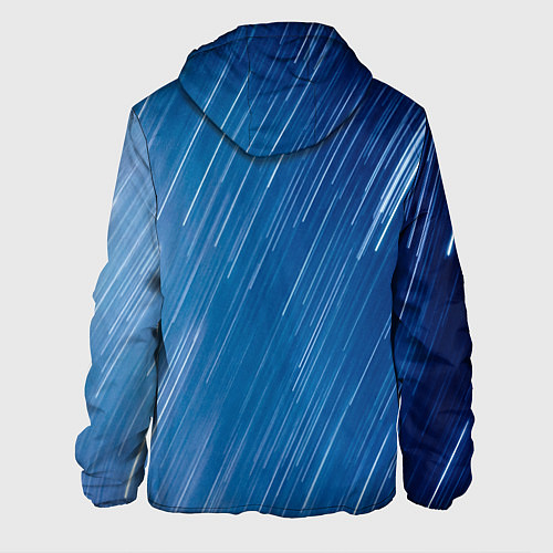 Мужская куртка Белые полосы на синем фоне / 3D-Черный – фото 2