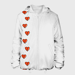 Куртка с капюшоном мужская Дорожка разбитых сердец - светлый, цвет: 3D-белый