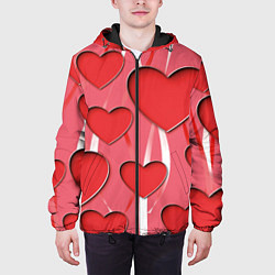 Куртка с капюшоном мужская Святой Валентин для твоих любимых, цвет: 3D-черный — фото 2