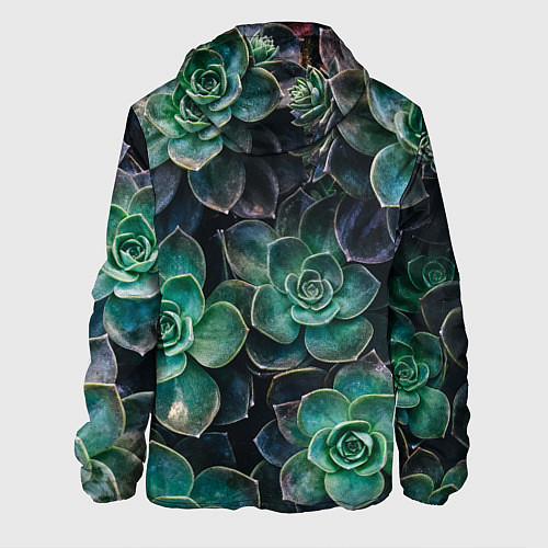 Мужская куртка Паттерн из множество зелёных цветов / 3D-Черный – фото 2