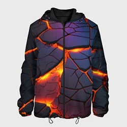 Куртка с капюшоном мужская Неоновая лава - течение, цвет: 3D-черный