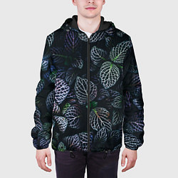 Куртка с капюшоном мужская Паттерн из множества тёмных цветов, цвет: 3D-черный — фото 2