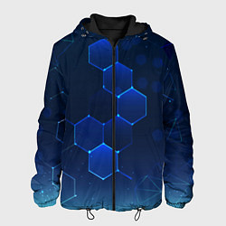 Куртка с капюшоном мужская Абстрактная сетка, цвет: 3D-черный
