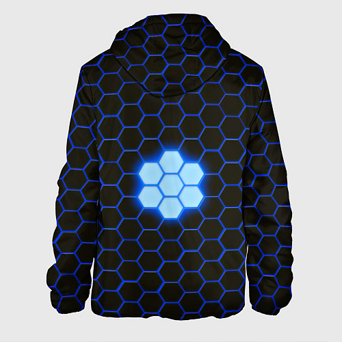 Мужская куртка Сталь железные соты абстрактные / 3D-Черный – фото 2