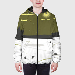Куртка с капюшоном мужская Зимняя рыбалка, цвет: 3D-черный — фото 2