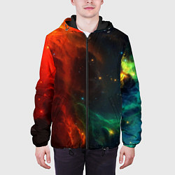 Куртка с капюшоном мужская Двуликий космос, цвет: 3D-черный — фото 2