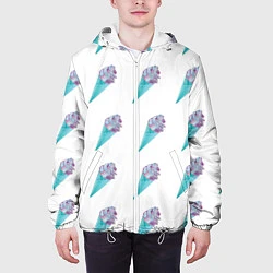 Куртка с капюшоном мужская Vaporwave ice cream, цвет: 3D-белый — фото 2