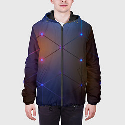Куртка с капюшоном мужская Космические треугольники, цвет: 3D-черный — фото 2