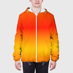 Куртка с капюшоном мужская Переливы оранжевого, цвет: 3D-белый — фото 2