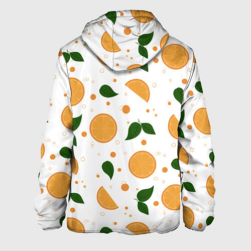 Мужская куртка Апельсины с листьями / 3D-Черный – фото 2