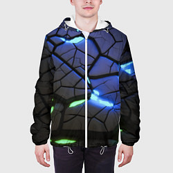 Куртка с капюшоном мужская Светящаяся лава, цвет: 3D-белый — фото 2
